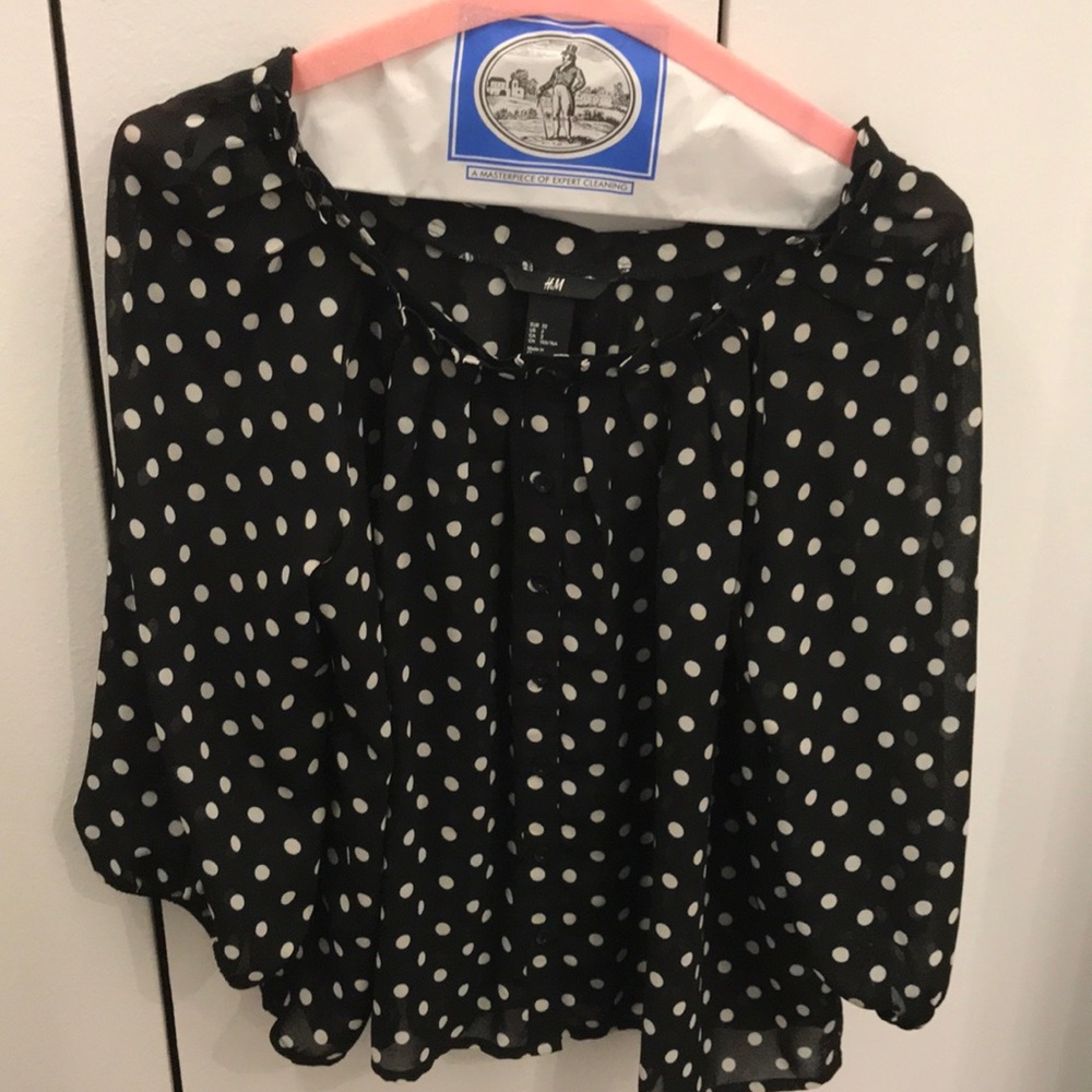 Black polka blouse